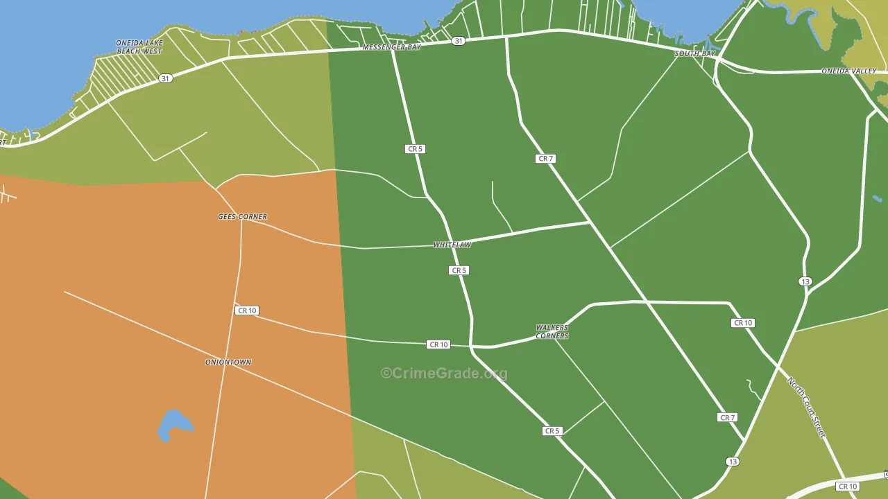 Whitelaw, NY Map of Theft Rates