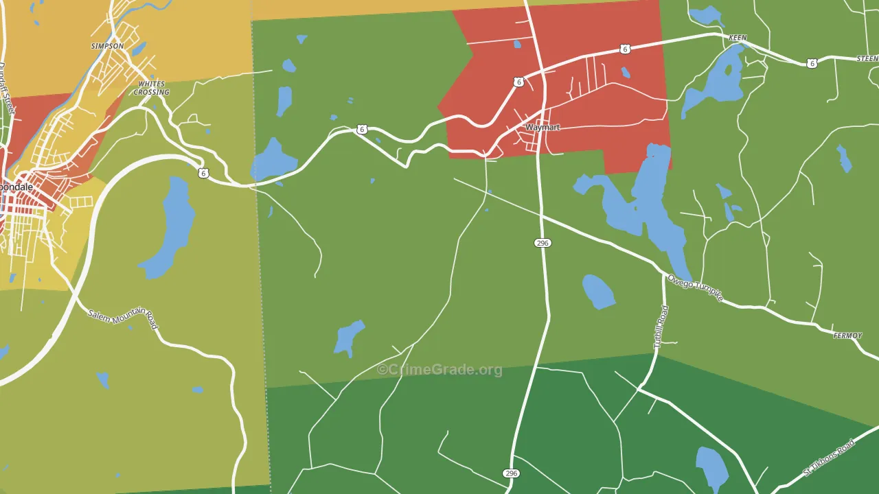 Whites Crossing, PA Map of Theft Rates