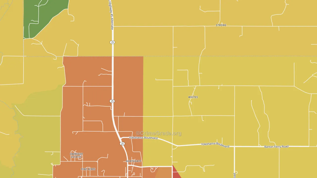 Whites, MS Map of Theft Rates