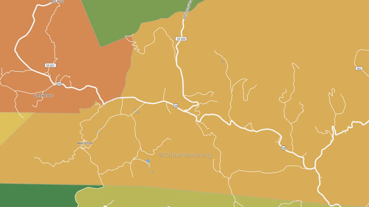 Whitetop, VA Map of Theft Rates