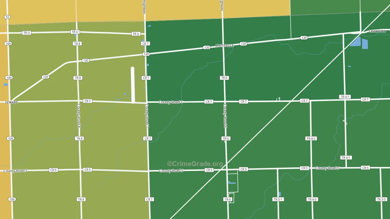 Whiteville, OH Map of Theft Rates