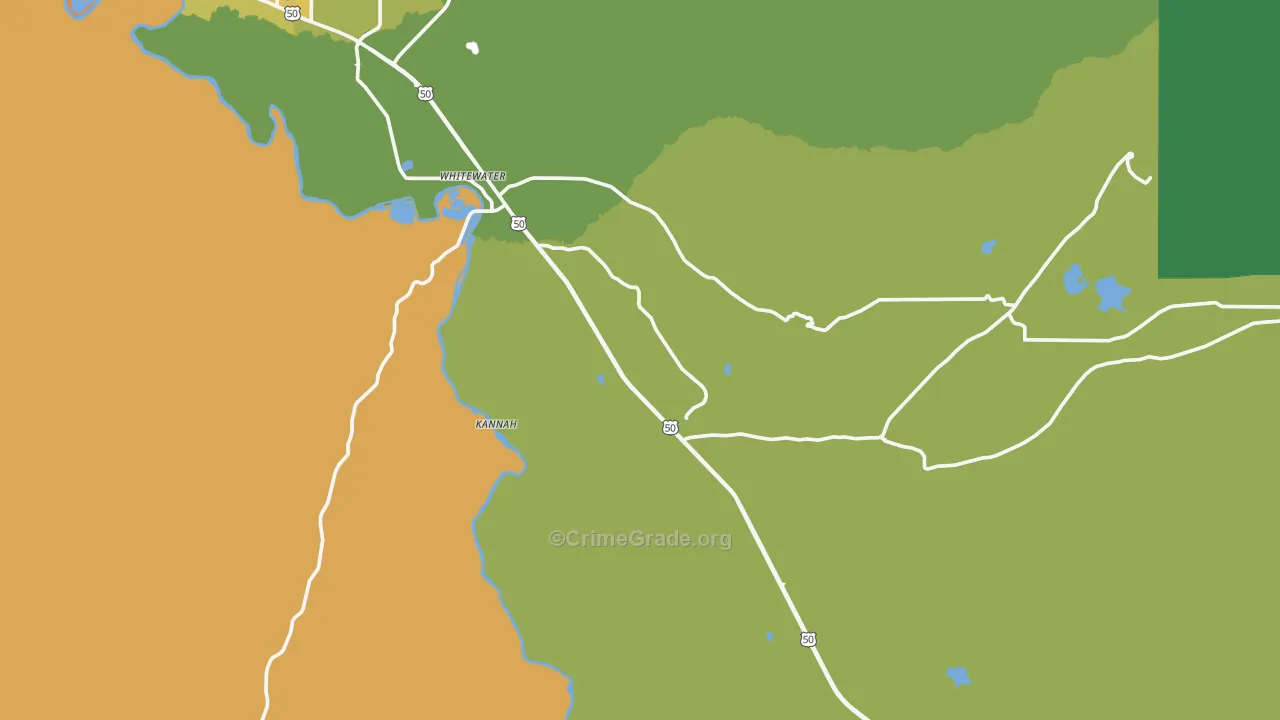 Whitewater, CO Map of Theft Rates
