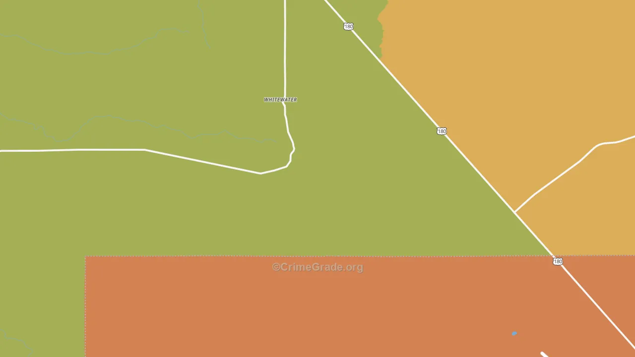 Whitewater, NM Map of Theft Rates