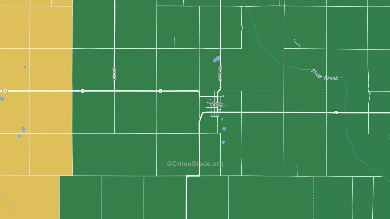 Whiting, KS Map of Theft Rates