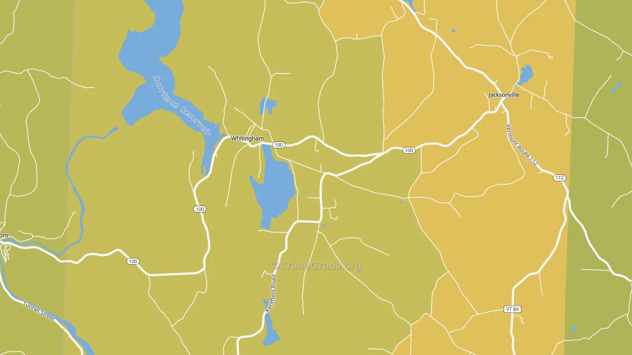 Whitingham, VT Map of Theft Rates