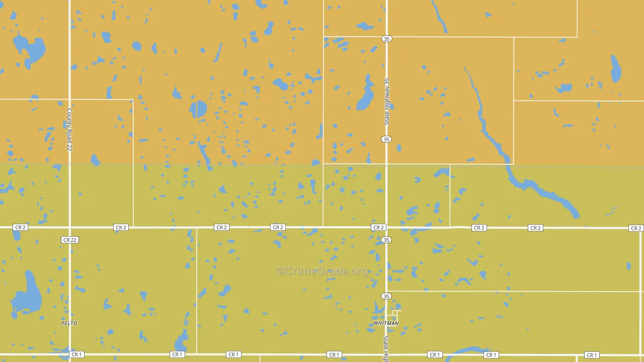 Whitman, ND Map of Theft Rates
