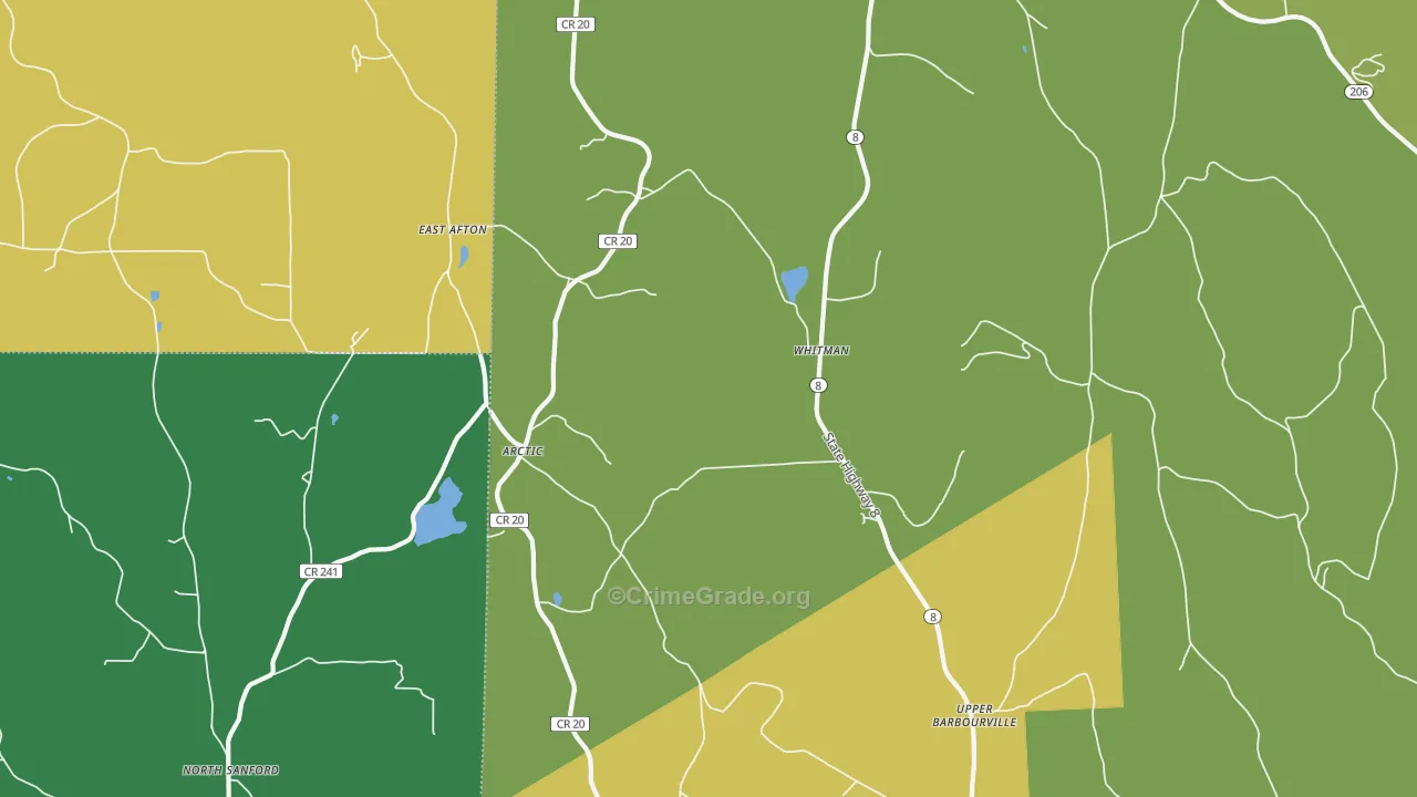 Whitman, NY Map of Theft Rates