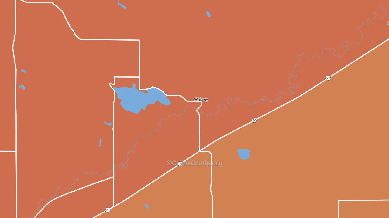 Whitney, NE Map of Theft Rates
