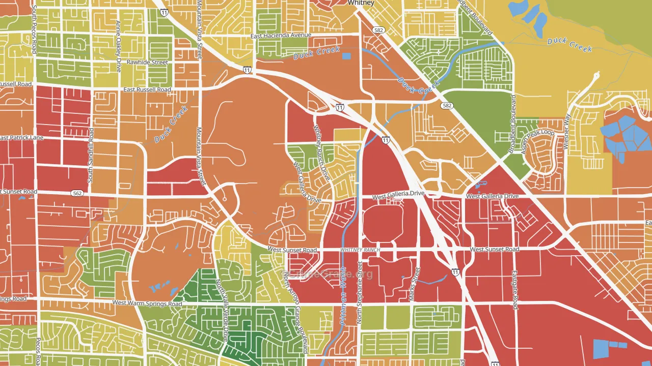 Whitney Ranch, Henderson, NV Map of Theft Rates