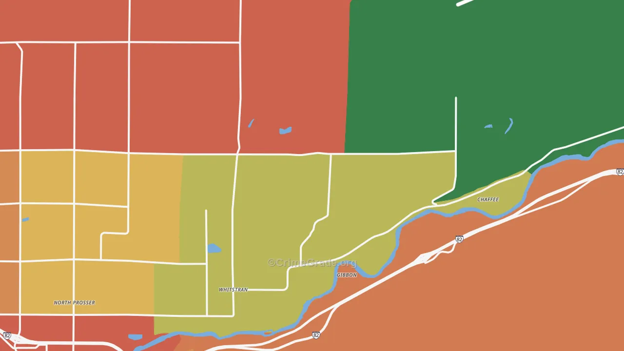 Whitstran, WA Map of Theft Rates