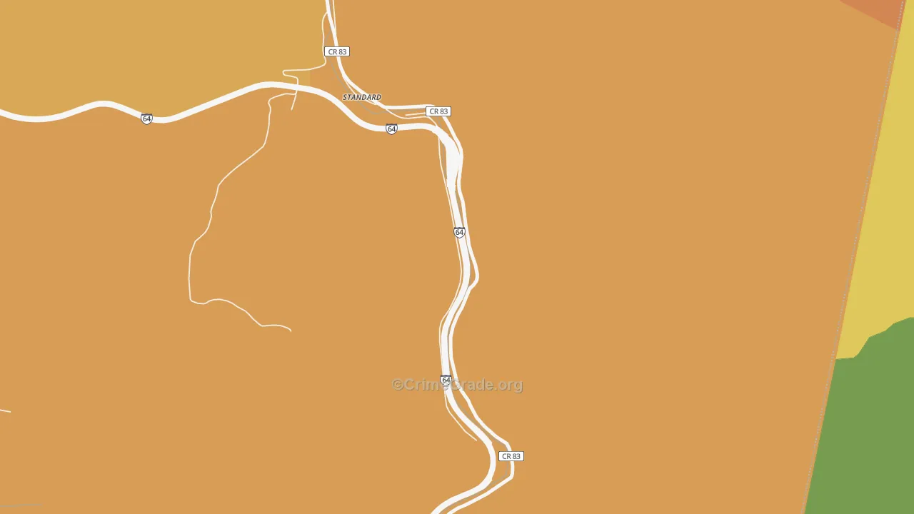Whittaker, WV Map of Theft Rates