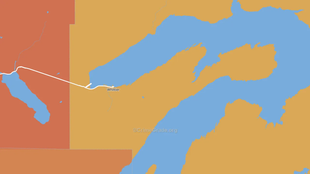 Whittier, AK Map of Theft Rates