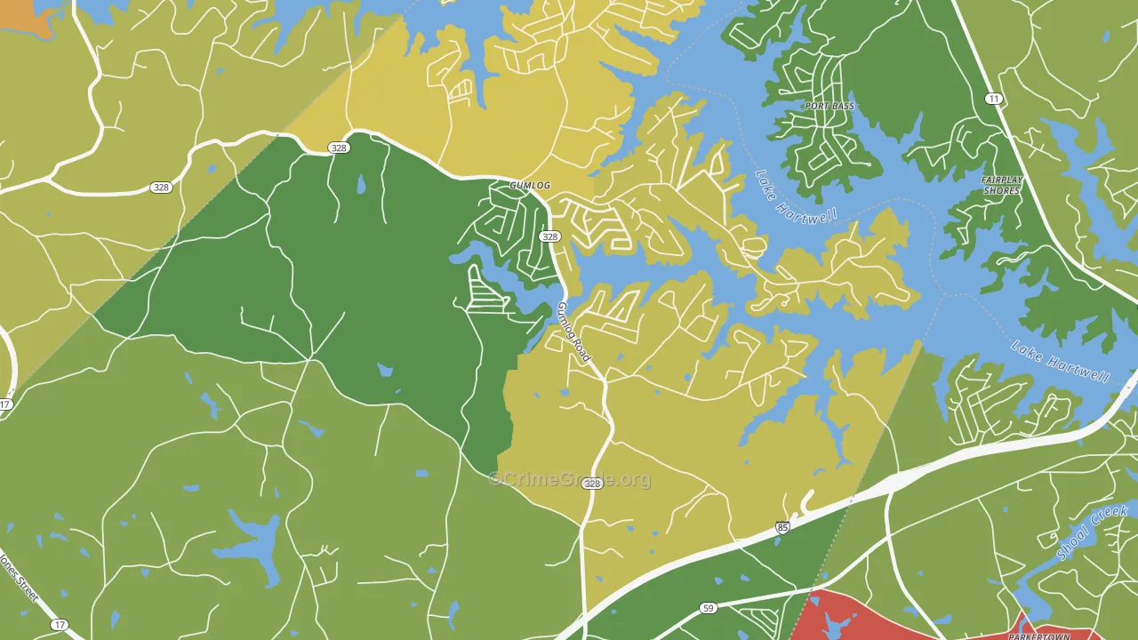 Whitworth, GA Map of Theft Rates