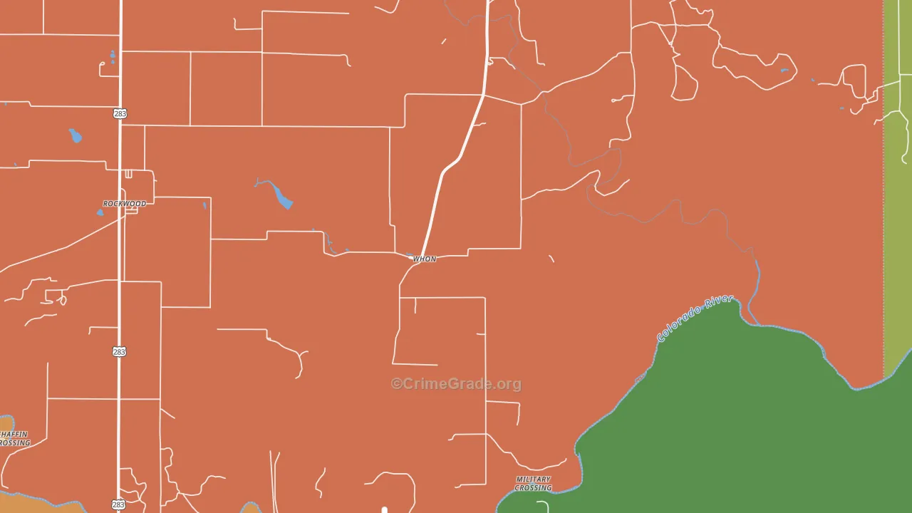 Whon, TX Map of Theft Rates