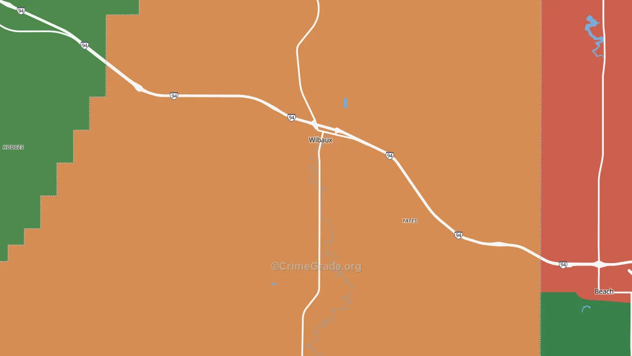 Wibaux County, MT Map of Theft Rates