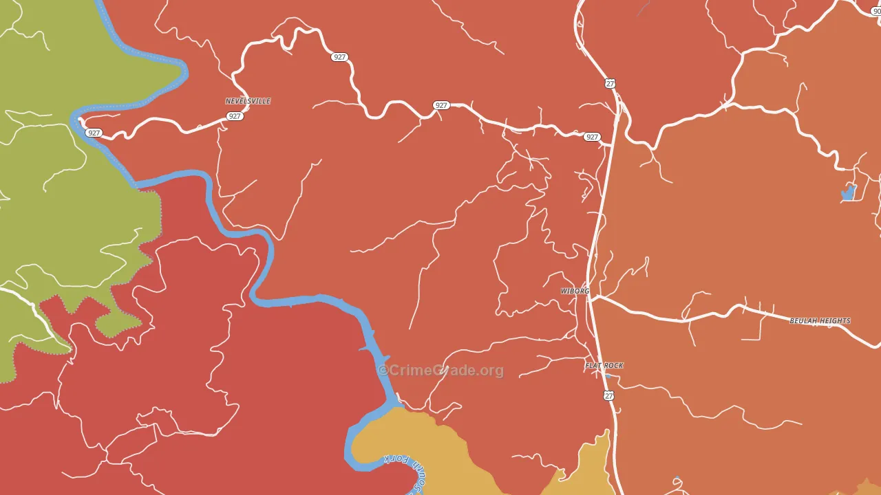 Wiborg, KY Map of Theft Rates