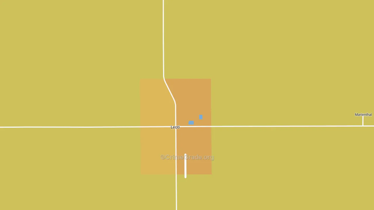 Wichita County, KS Map of Theft Rates