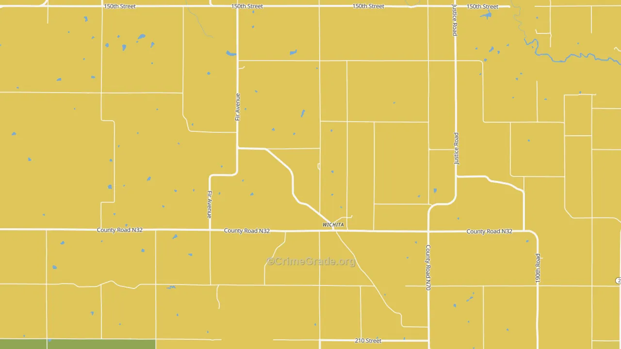 Wichita, IA Map of Theft Rates