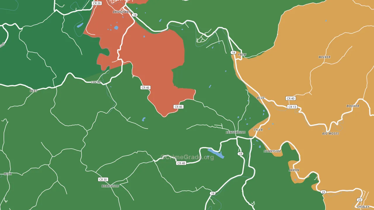 Wick, WV Map of Theft Rates