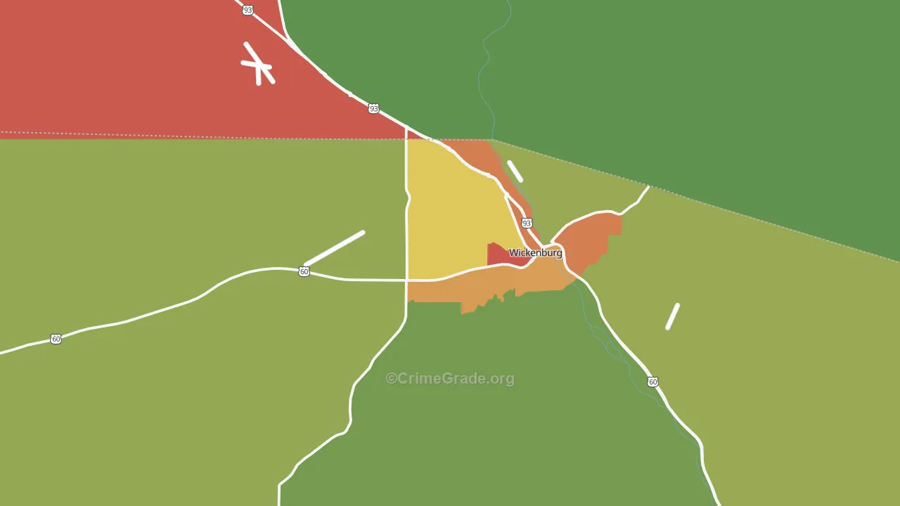 Wickenburg, AZ Map of Theft Rates