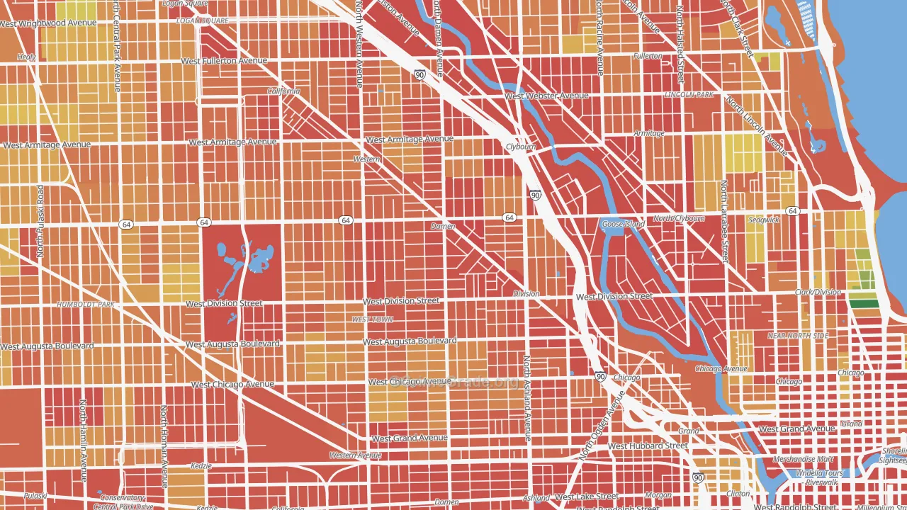 Wicker Park, Chicago, IL Map of Theft Rates