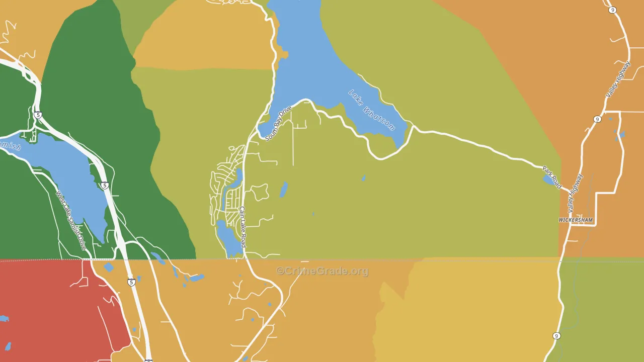 Wickersham, WA Map of Theft Rates