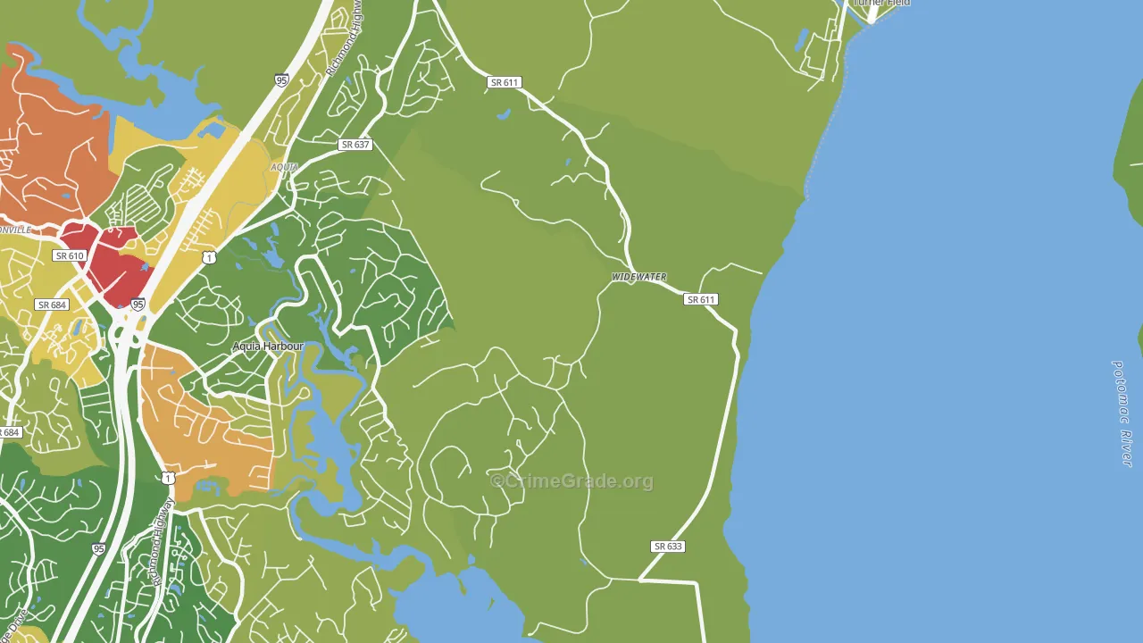Widewater, VA Map of Theft Rates