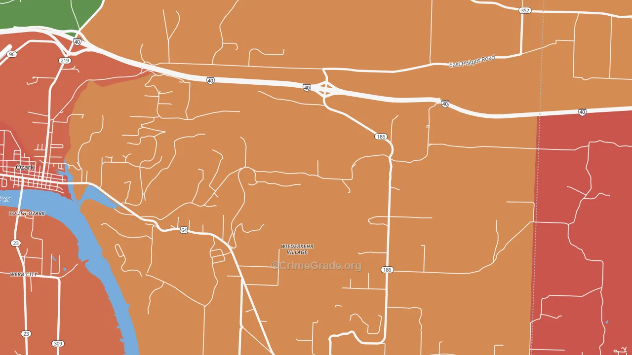 Wiederkehr Village, AR Map of Theft Rates