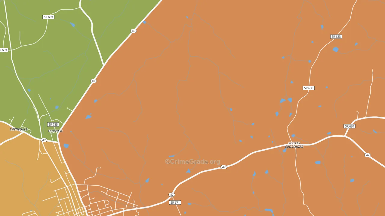 Wightman, VA Map of Theft Rates
