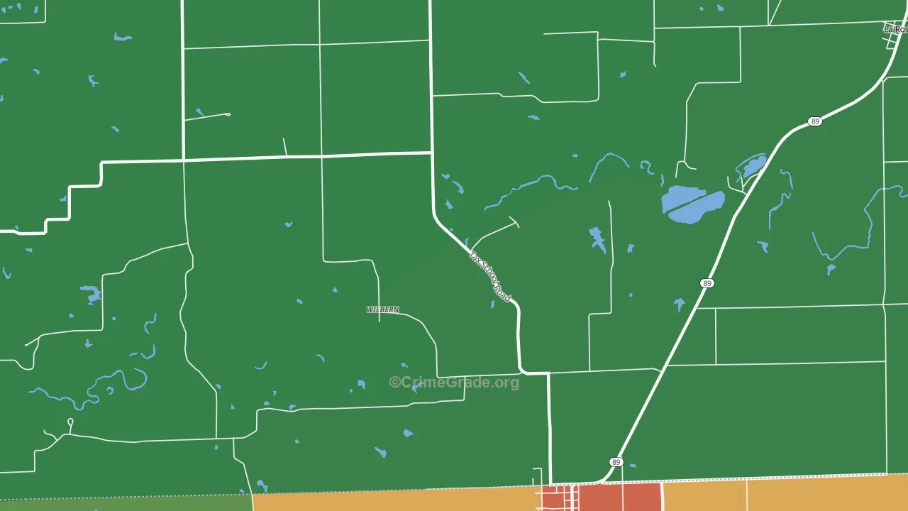 Wilbern, IL Map of Theft Rates