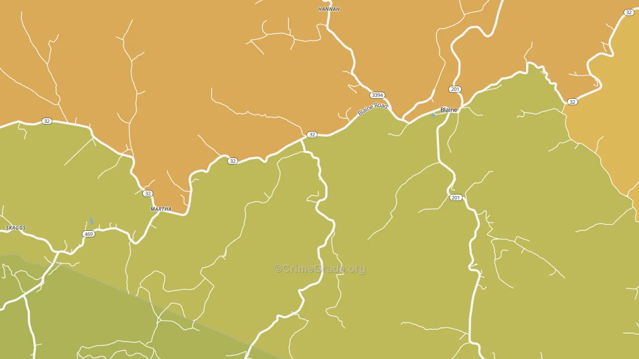 Wilbur, KY Map of Theft Rates