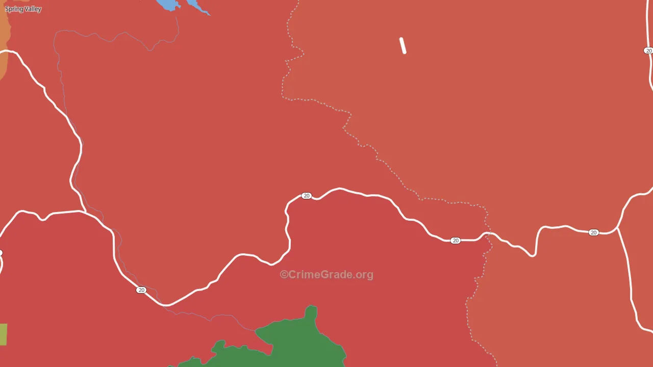 Wilbur Springs, CA Map of Theft Rates