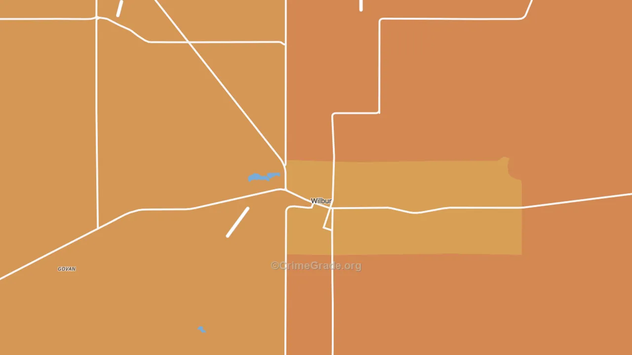 Wilbur, WA Map of Theft Rates