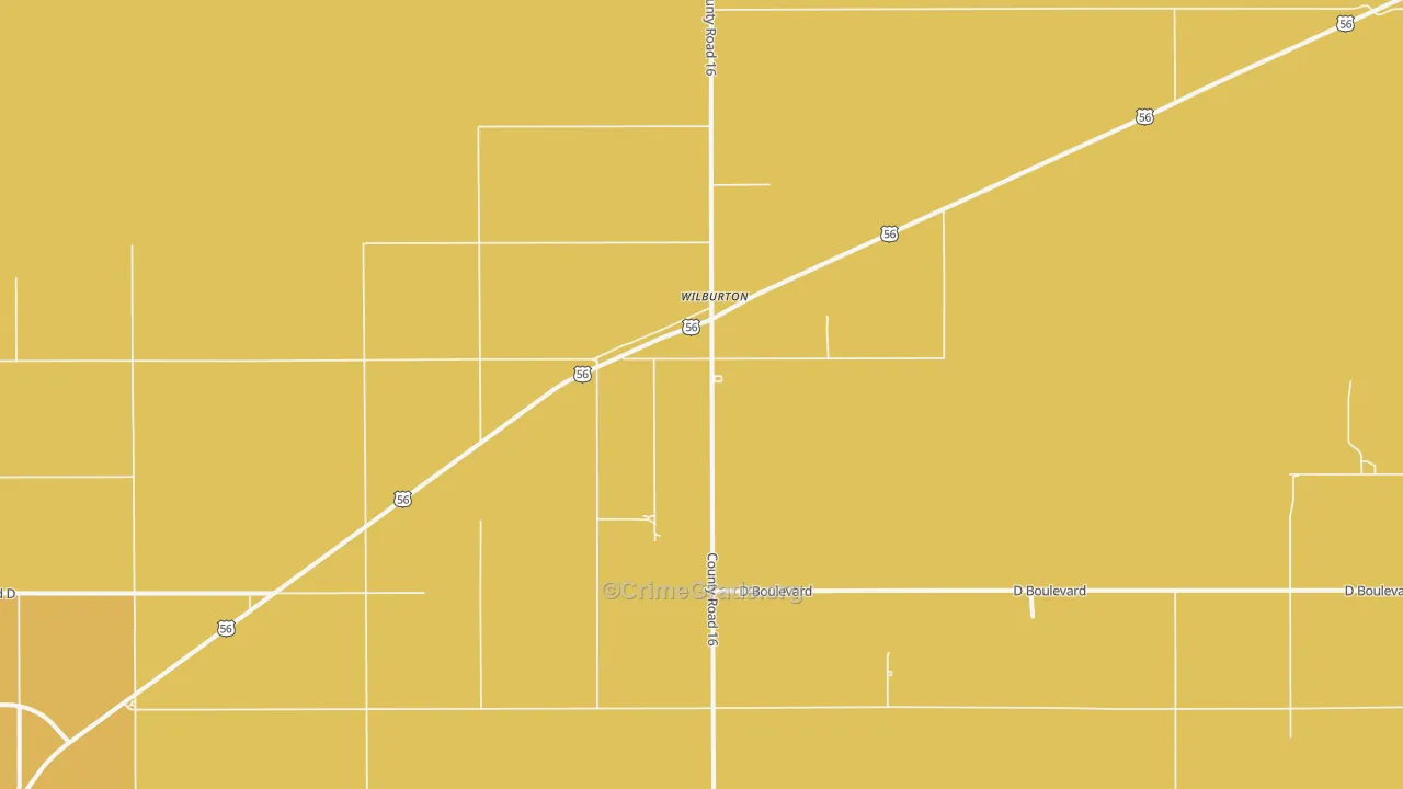 Wilburton, KS Map of Theft Rates