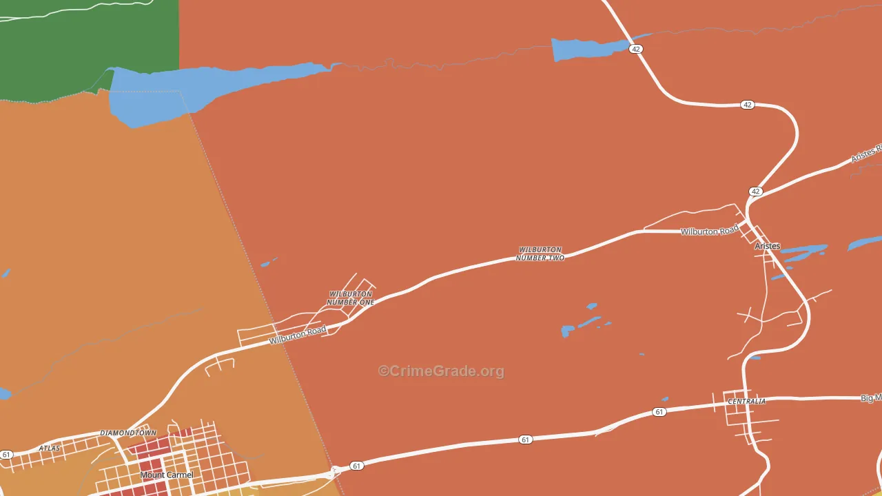 Wilburton Number Two, PA Map of Theft Rates