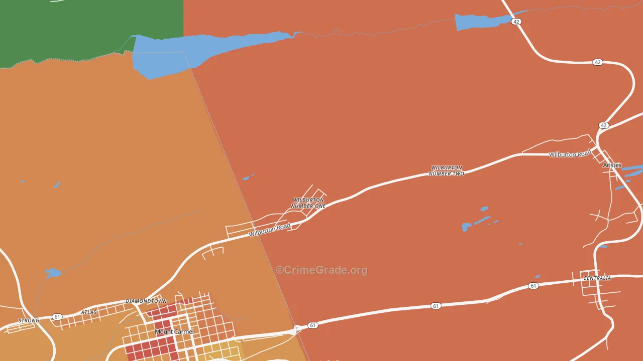 Wilburton, PA Map of Theft Rates