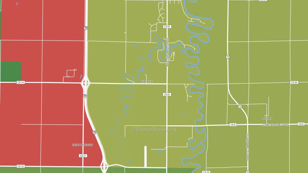 Wild Rice, ND Map of Theft Rates