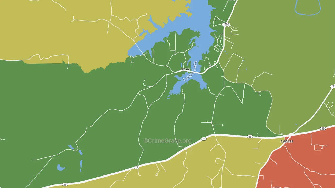 Wilda, LA Map of Theft Rates