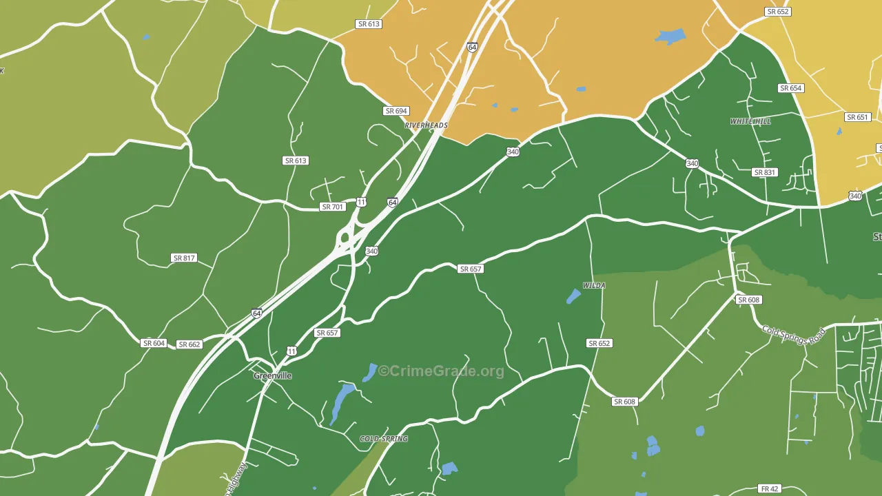 Wilda, VA Map of Theft Rates