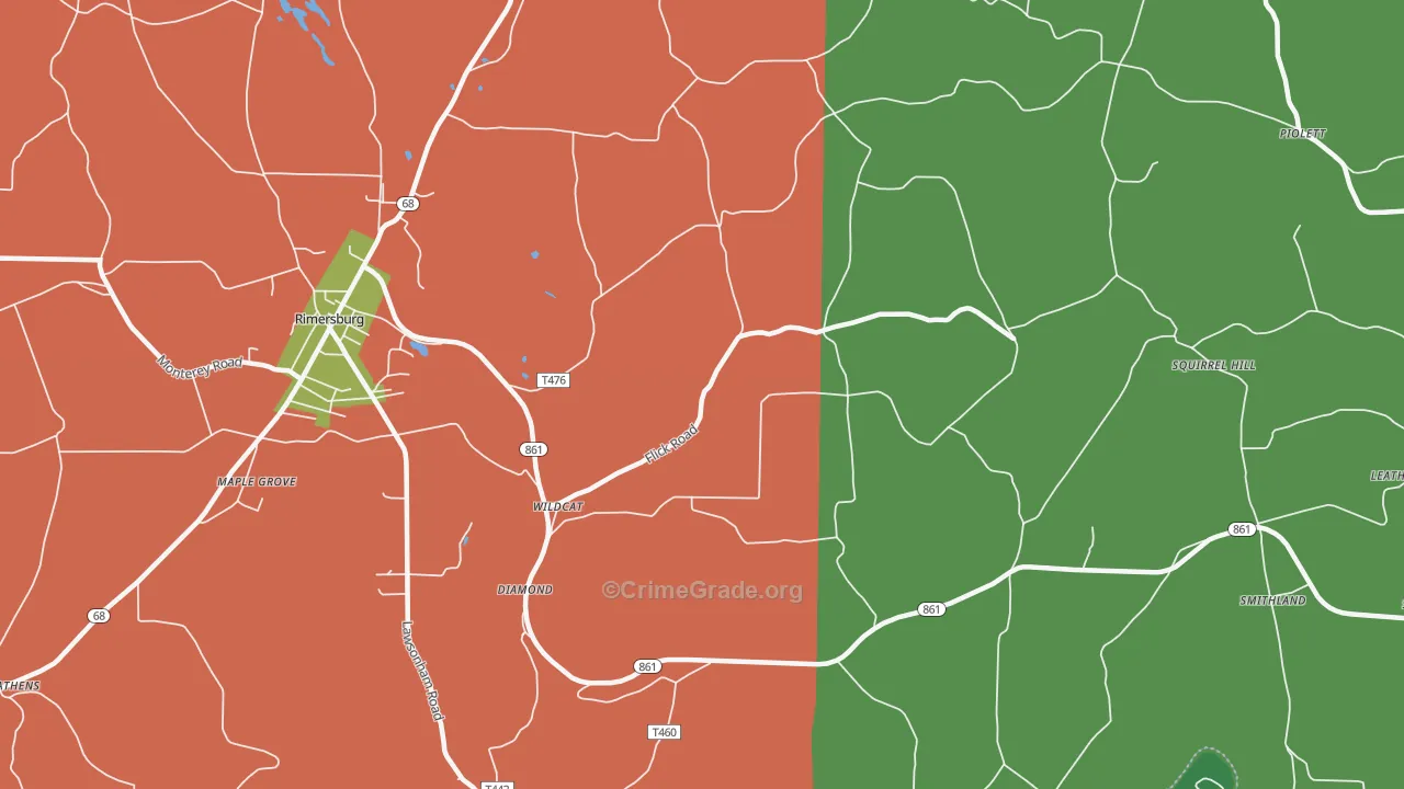 Wildcat, PA Map of Theft Rates
