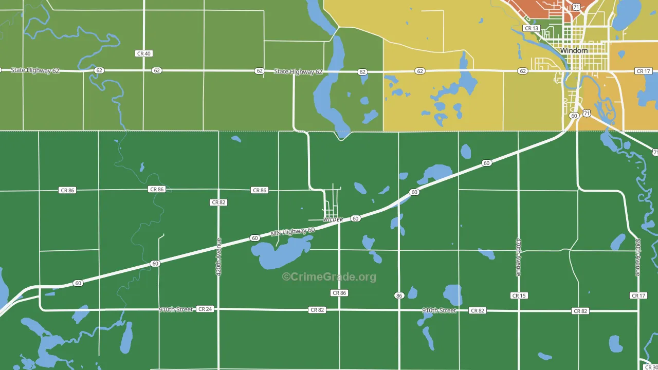 Wilder, MN Map of Theft Rates