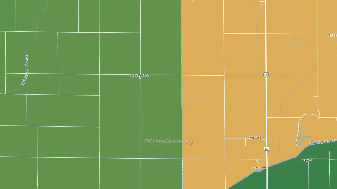 Wilders, IN Map of Theft Rates