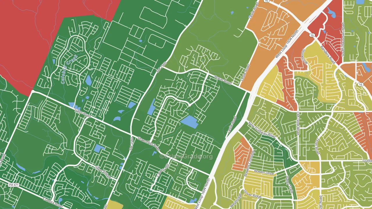 Wildhorse, San Antonio, TX Map of Theft Rates