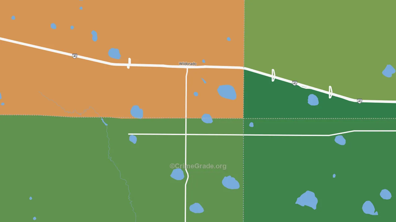 Wildorado, TX Map of Theft Rates
