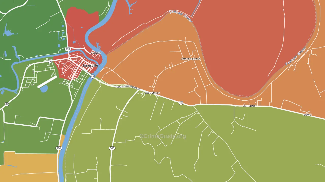 Wildsville, LA Map of Theft Rates