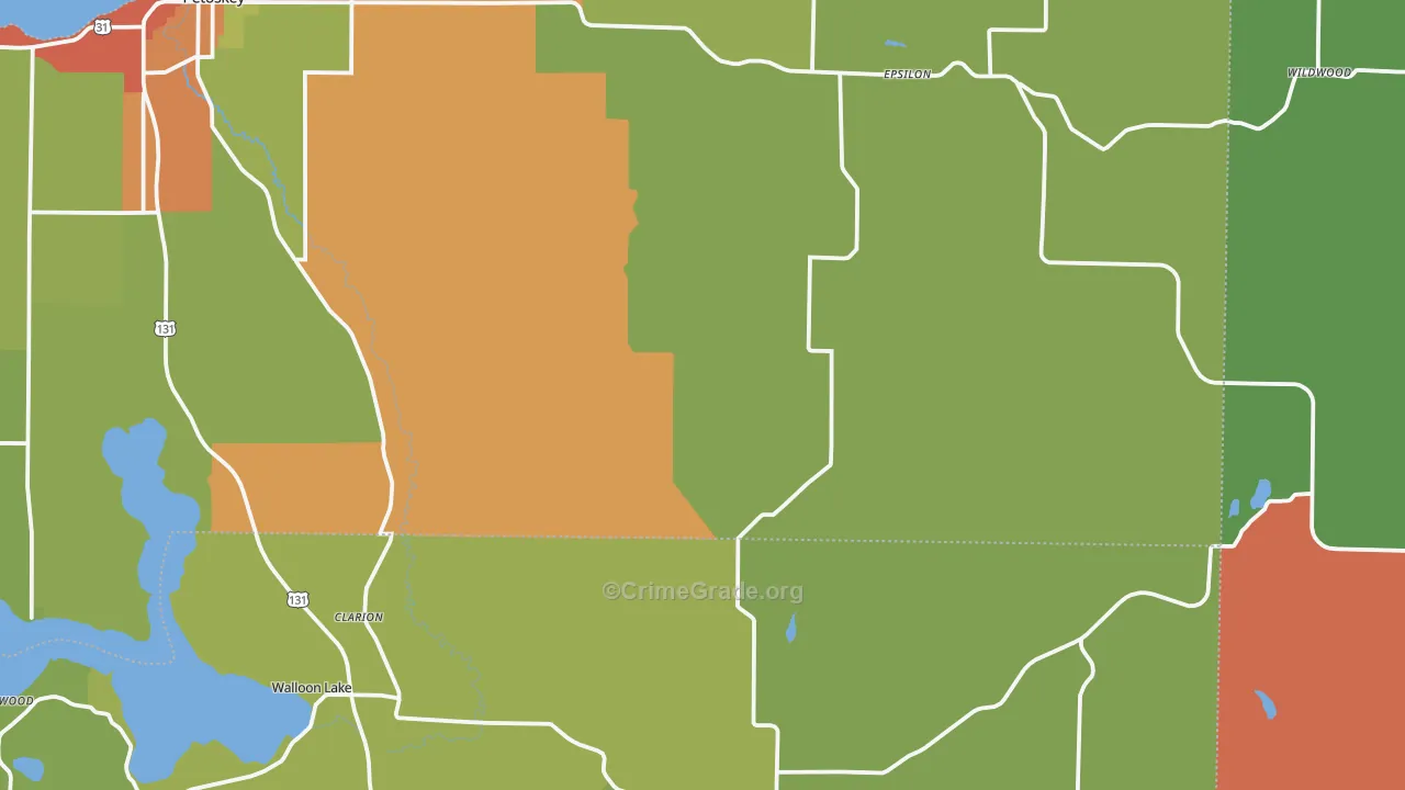 Wildwood, MI Map of Theft Rates