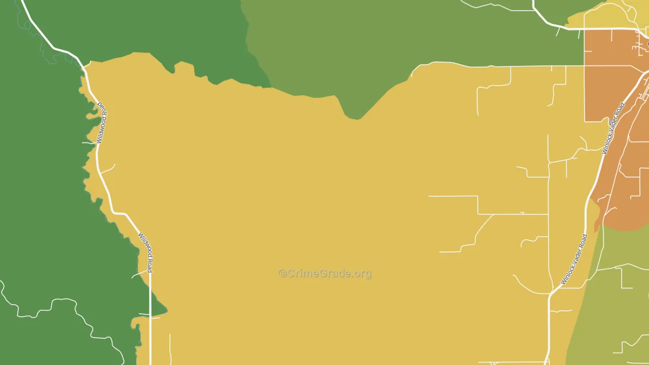Wildwood, WA Map of Theft Rates