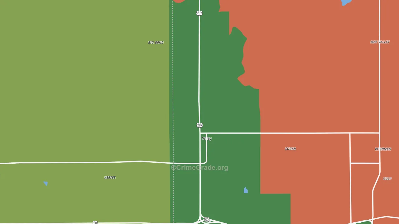 Wiley, CO Map of Theft Rates