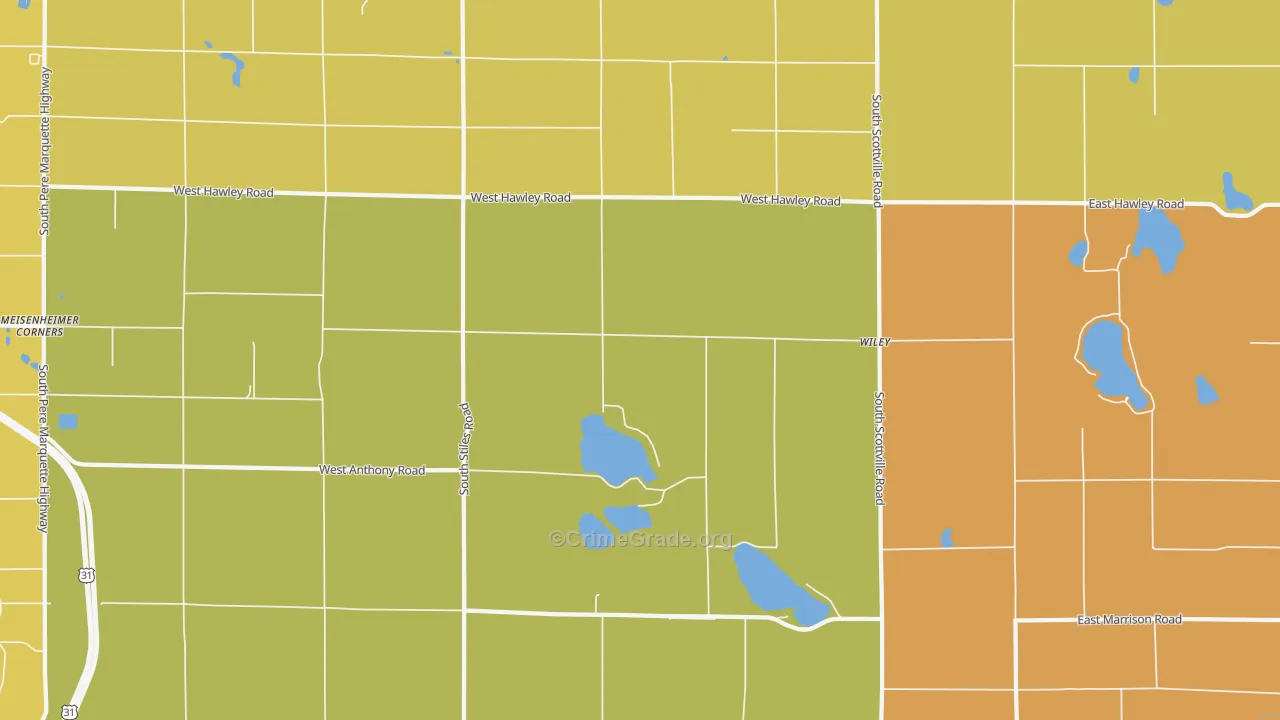 Wiley, MI Map of Theft Rates