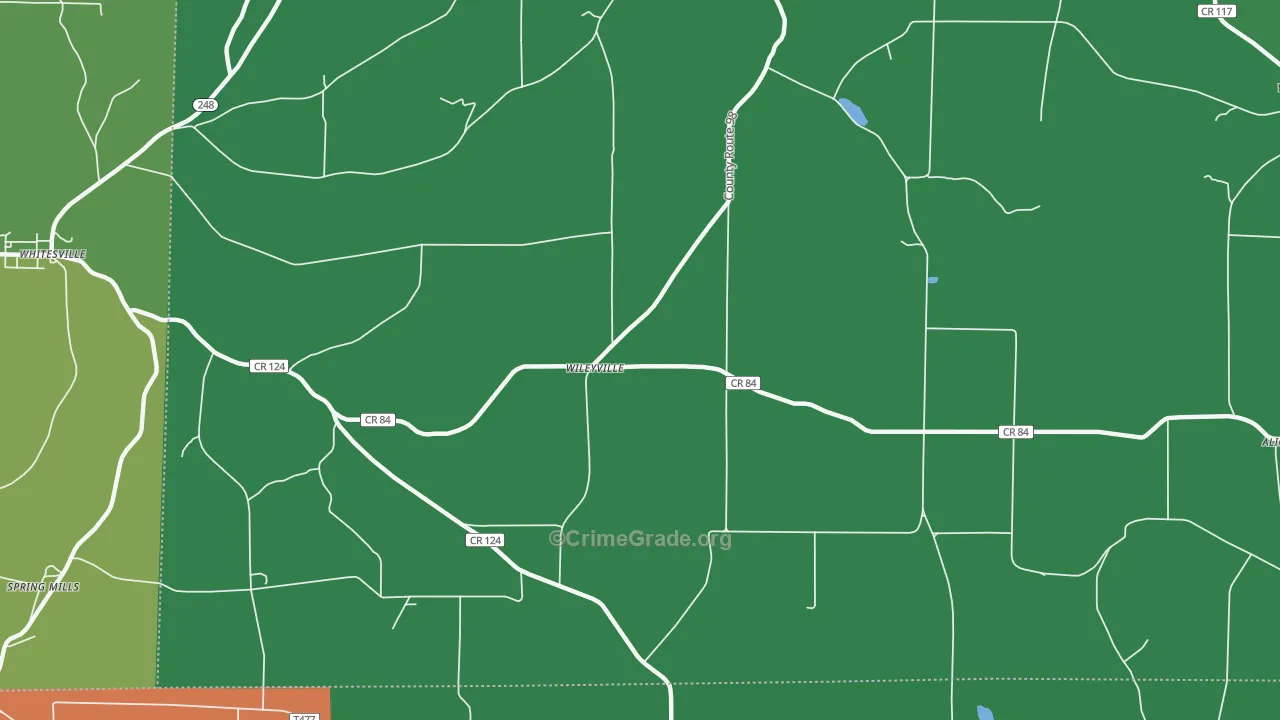 Wileyville, NY Map of Theft Rates